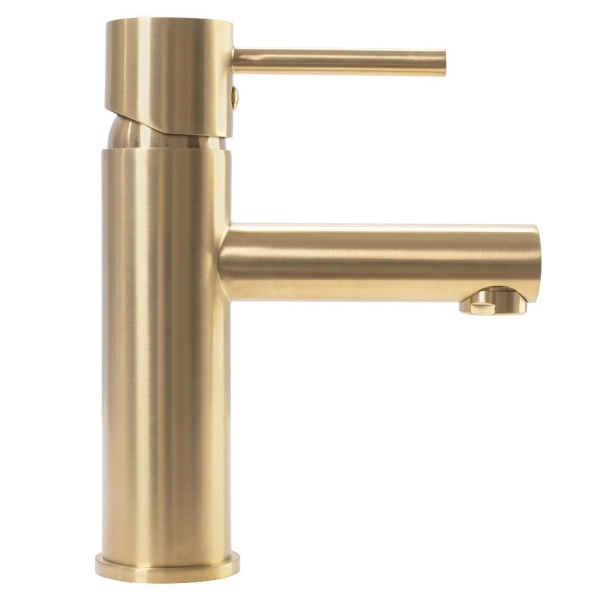 Baterie lavoar REA TESS Low Gold, Inaltime 18cm, finisaj Auriu periat - Img 2