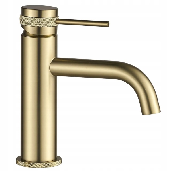 Baterie pentru baie REA LUNGO GRIP, Culoare Brush Gold, Low - Img 3