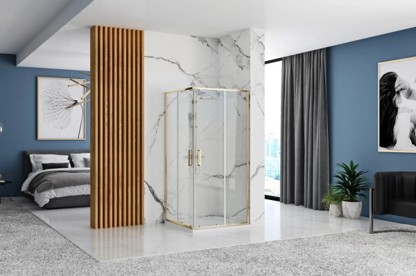 Cabin de du?? Rea Punto, Dimensiune 90x90cm, Culoare Gold - Img 2