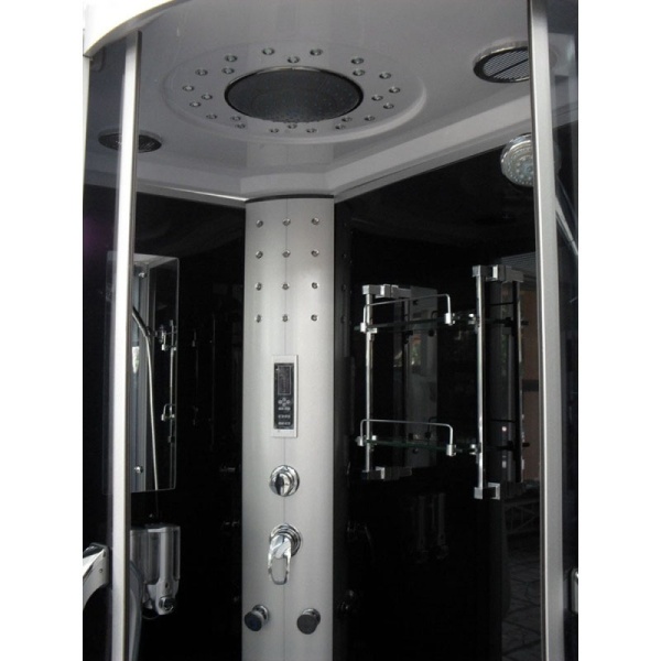 Cabina de dus cu Hidromasaj 120x85cm, Design Modern, Dreapta, Culoare Crom/Alb - Img 8