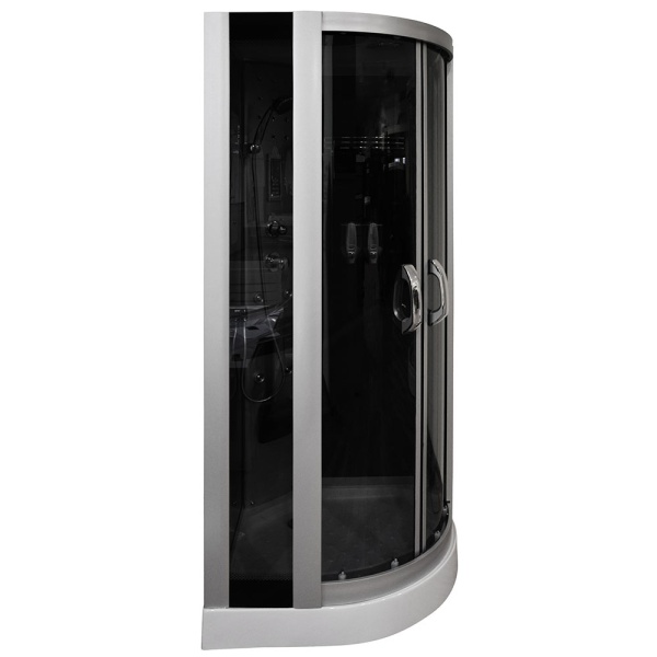 Cabina de dus cu Hidromasaj, Design Elegant 100x100cm , Culoare Crom/Negru - Img 9