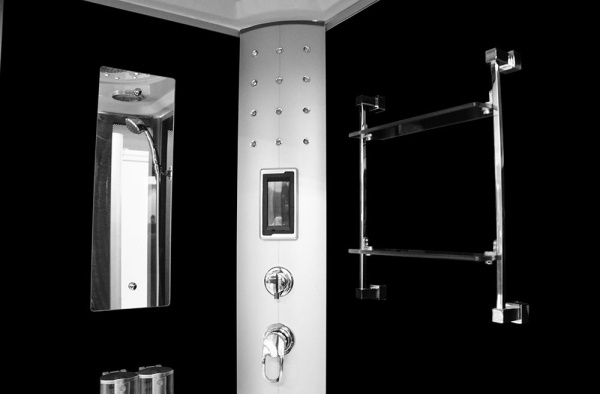 Cabina de dus cu hidromasaj + sauna MO-09914 Negru 120X85X225CM dispunere pe Dreapta - Img 8