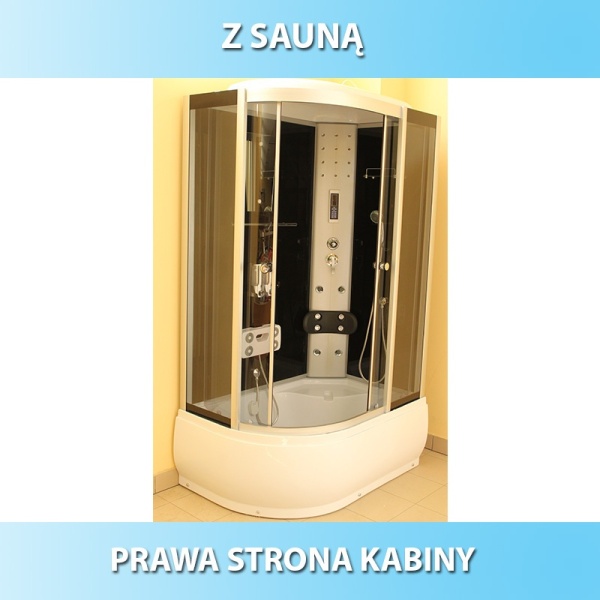 Cabina de dus cu hidromasaj si sauna, Dimensiune 120x80, Dreapta - Img 3