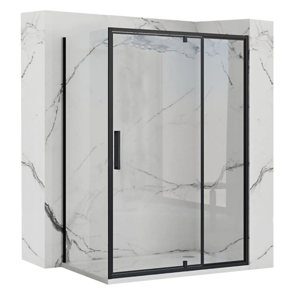 Cabina de dus cu usa pivotanta Rea Rapid Swing 120x100, Negru - Img 5