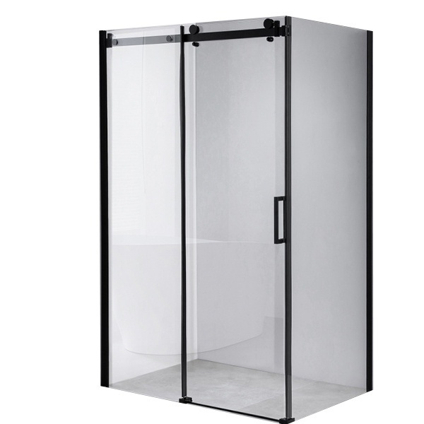 Cabina de dus Dreptunghiulara BS14A, Dimensiune 100x90cm, Culoare Negru+Cada de dus neagra - Img 2