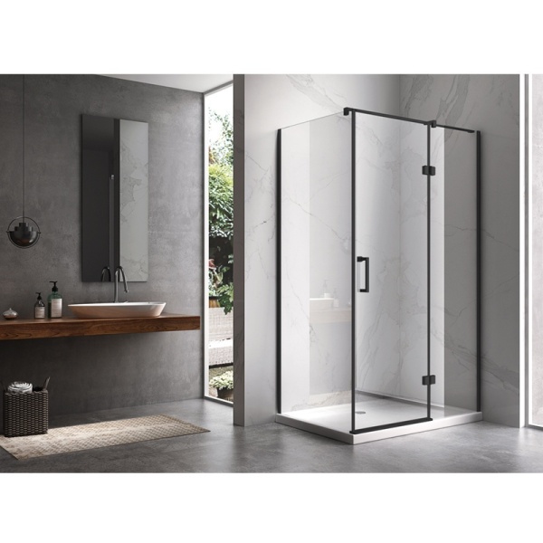 Cabina de dus dreptunghiulara din sticla securizata si rame negre KZ03C 120 x 90 cm - Img 6