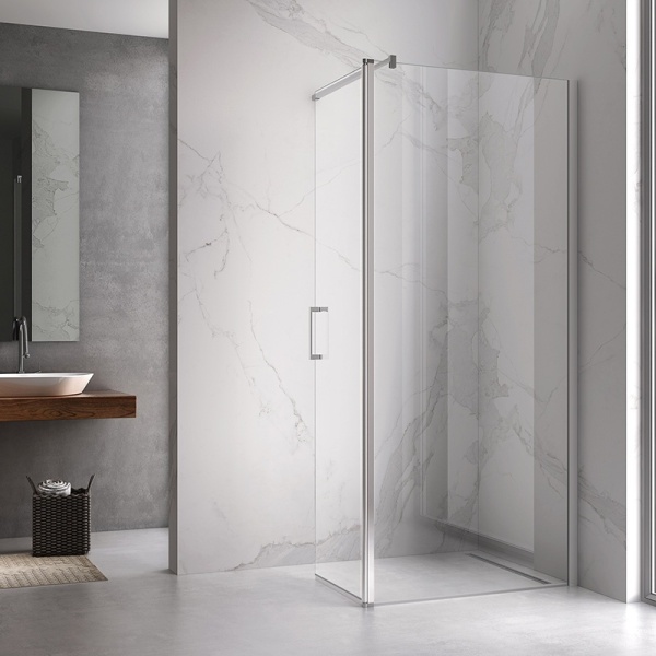 Cabina de dus KZ15 Dreptunghiulara 90x50cm, Design Modern, Culoare Crom - Img 2