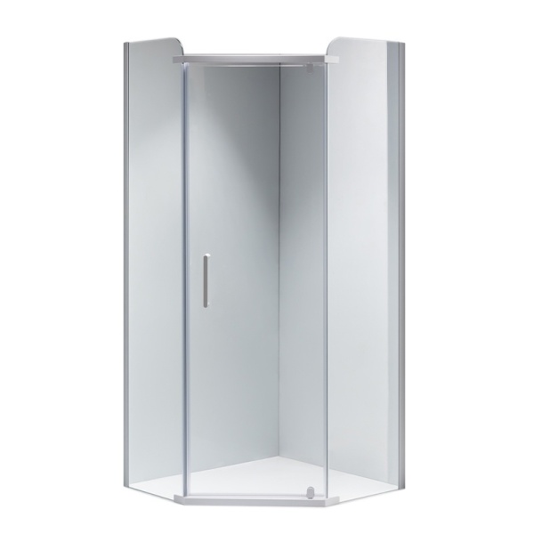Cabina de dus KZ91B Pentagonala 90x90cm, Design Modern , Culoare Alb - Img 2
