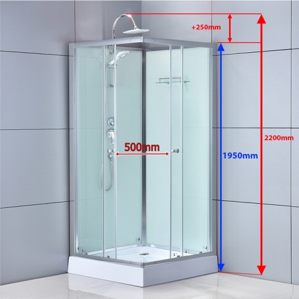Cabina de dus patrata WSH308 ,cu cadita de dus 90x90 cm , Culoare Crom - Img 5