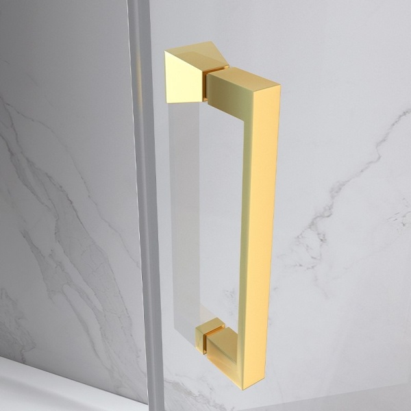 Cabina de dus Pentagonala KZ10B, Dimensiune 90x90cm, Culoare Gold - Img 3