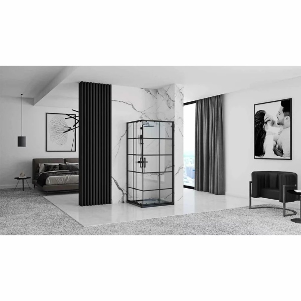 Cabina de dus Rea Concept Black 80x80 Negru - Img 4