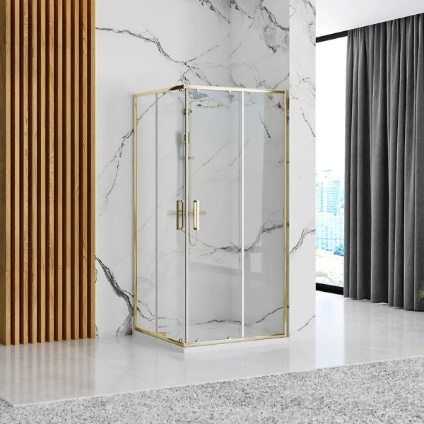 Cabina de dus Rea Punto, Dimensiune 80x80 cm Culoare Gold - Img 6