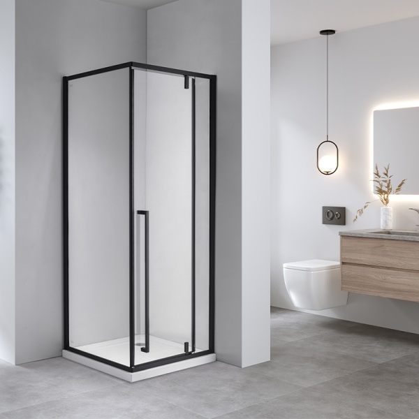 Cabina dus patrata model BS11B, Dimensiune 90x90 cm, Culoare Negru - Img 4