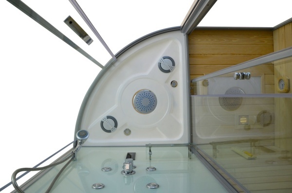 Cabina multifunctionala MO-1751W TRIO, Sauna uscata, Sauna cu aburi si cabina de dus, 180x110x223 cm, Varianta Dreapta - Img 4