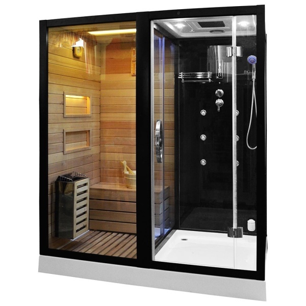 Cabina multifunctionala MO-1752B, sauna uscata, sauna cu aburi si cabina de dus, pe stanga. Dimensiune 180x110x223cm - Img 2