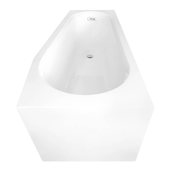 Cada de Baie Autoportanta 169.5x80x58cm/Dreapta Design Modern ,Montaj pe Perete ,Culoare Alb Pur - Img 4