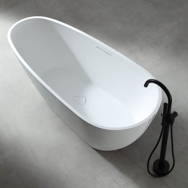 Cada De Baie Freestanding, Design Modern 170x75x60cm, Strat Abraziv , Culoare Alb - Img 3