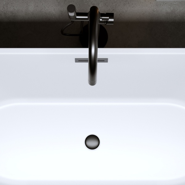 Cada de baie Lisbona 502B, Dimensiune 160x75cm, Culoare Alb, Deversor Negru - Img 4