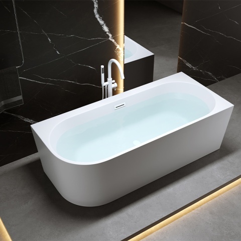 Cada de baie MERA 509D/Dreapta, Dimensiune 170x75cm, Culoare Alb, Deversor alb mat - Img 2