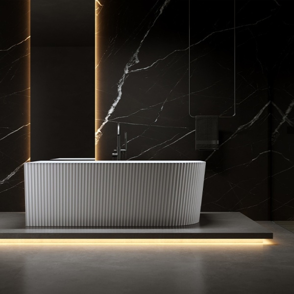 Cada de baie RIO 504D, Dimensiune 170x75cm/Stanga, Design Elegant, Culoare Alb, Deversor Alb - Img 3