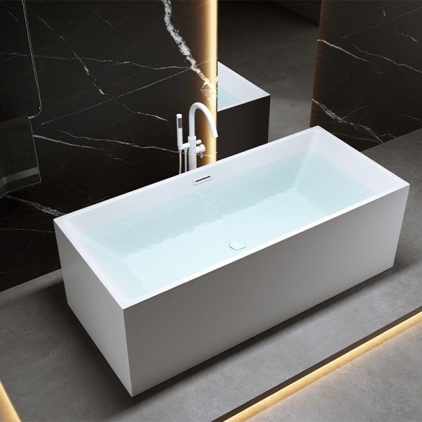 Cada de baie Santa 507C 170x75cm, Culoare Alb, Deversor Alb Lucios - Img 5