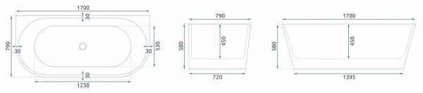Cada din acril freestanding VENETA 170cm - Img 4