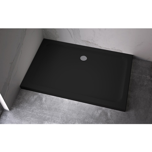 Cadita de dus 120x80cm Dreptunghiulara Slim ST03C, Culoarea Negru - Img 3