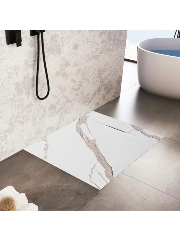 Cadita de dus 90x90 Bazalt CARRARA White - Img 3