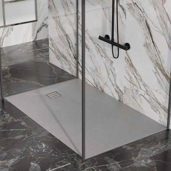 Cadita de dus dreptunghiulara slim RIKO 100 x 80 cm gri - Img 7