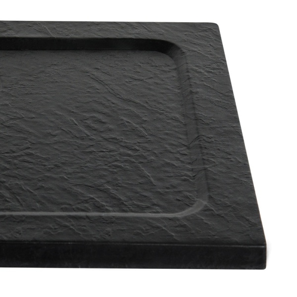 Cadita de dus dreptunghiulara slim Silk 110 x 80 cm neagra - Img 4