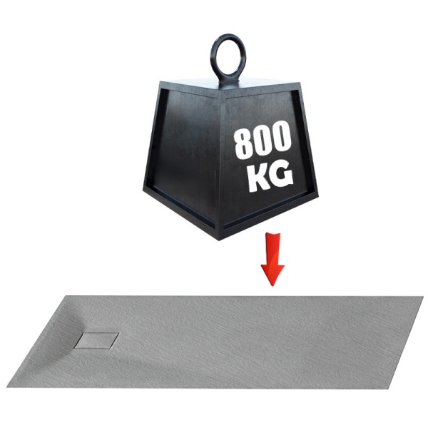 Cadita de dus JUKO Slim, Structura de piatra 90x90cm, Culoare Gri - Img 5