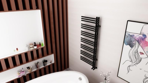 Calorifer Portprosop Linear Black 125x50cm, Design Modern, Culoare Black - Img 3