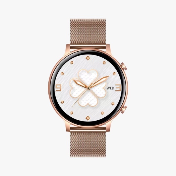 Ceas Smartwatch SeveShop, Rezistent la Apa, Notificari Apeluri, SMS si Social Media, Monitorizare Activitati Fizice, Somn, Ritm Cardiac si Pedometru, Player Muzica, Ecran Tactil si Autonomie Extinsa, Design Elegant, Gold - Img 3