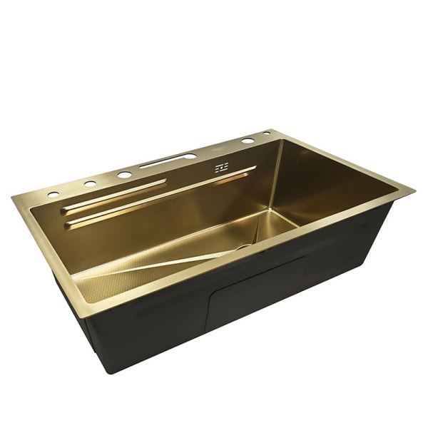 Chiuveta de bucatarie ARGOS Gold cu o singura cuva si cascada multifunctionala, Dimensiune 68x46cm - Img 5