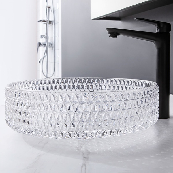 Lavoar Cristal VELDMAN pentru blat 39x12 cm,Transparent - Img 3