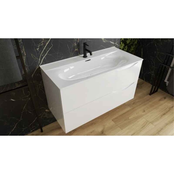 Lavoar dreptunghiular pentru mobilier Spectrum Carolina 80 cm alb - Img 3