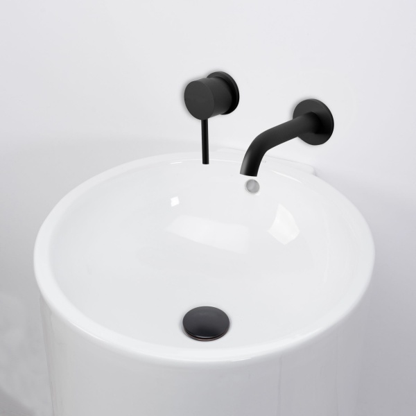 Lavoar Independent REA ESTER, Dimensiuni 44.5 x 46 X 81.5 Cm, Forma Rotunda, Alb - Img 5