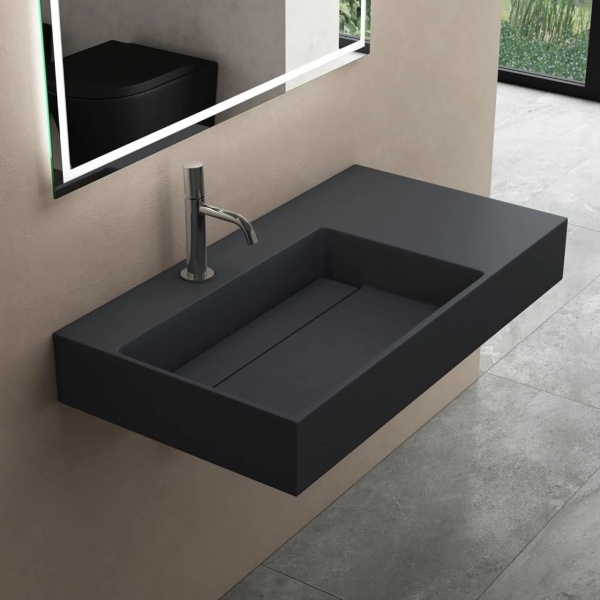 Lavoar pentru blat Archi 75 cm ,Grey Matt - Img 7