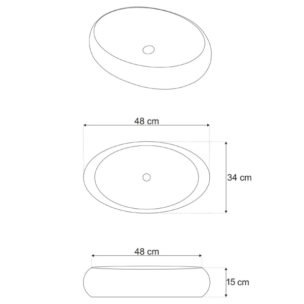 Lavoar pentru blat Marmura Mat 48x34x15 cm - Img 4