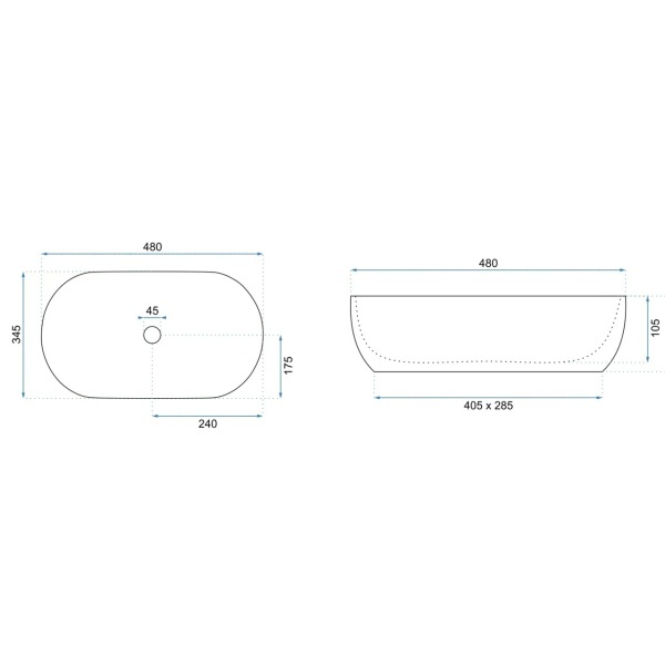 Lavoar pentru blat oval finisaj mat Amelia WARM imitatie piatra - Img 6