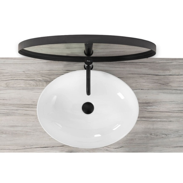 Lavoar REA CAROLA SLIM, 51.5 x 39 x 14 cm, montaj pe blat, ceramica sanitara, fara gaura baterie, Alba - Img 4