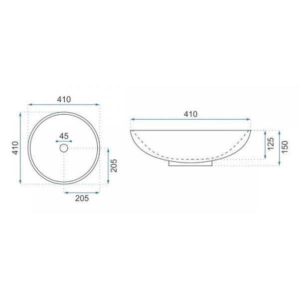 Lavoar REA Fiori rotund, diametru 41 cm,ceramica saniatara - Img 4