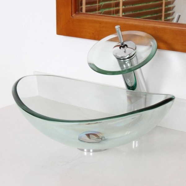 Lavoar sticla transparent VELDMAN + acesorii 54x35x15 cm - Img 5
