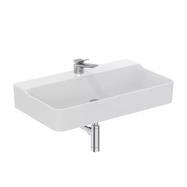 Lavoar suspendat Ideal Standard Atelier Conca 80 cm alb lucios cu orificiu baterie T379501 - Img 2
