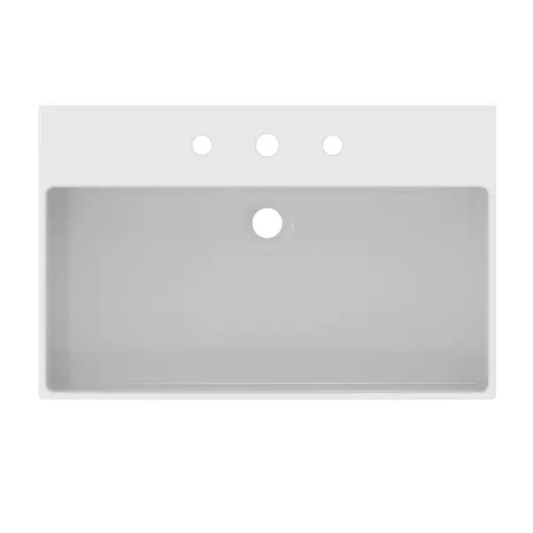 Lavoar suspendat Ideal Standard Atelier Extra cu 3 orificii baterie si preaplin alb lucios 70 cm - Img 4