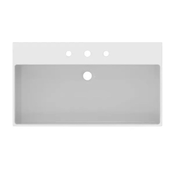 Lavoar suspendat Ideal Standard Atelier Extra cu 3 orificii baterie si preaplin alb lucios 80 cm - Img 3