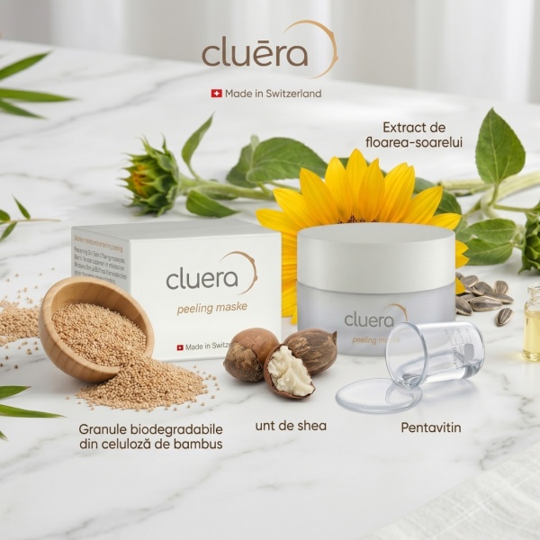 Masca Exfolianta Clean Care Cluera®, Made in Switzerland, Tehnologie Safe Scrub, Pentavitin, masca cu hidratare profunda si exfoliant delicat - Img 3