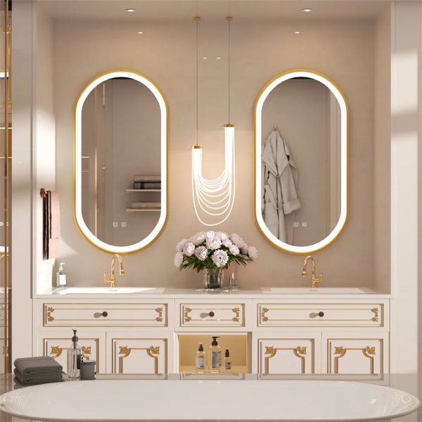 Oglind?? LED OVL 50x100cm, Brush Gold - Img 3