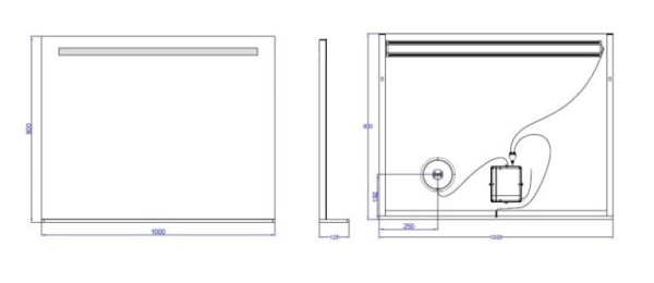 Oglinda LED 100x80cm, Cu polita si Sistem dezaburire+Oglinda cosmetica detasabila, Lumina reglabila, Bluetooth - Img 2