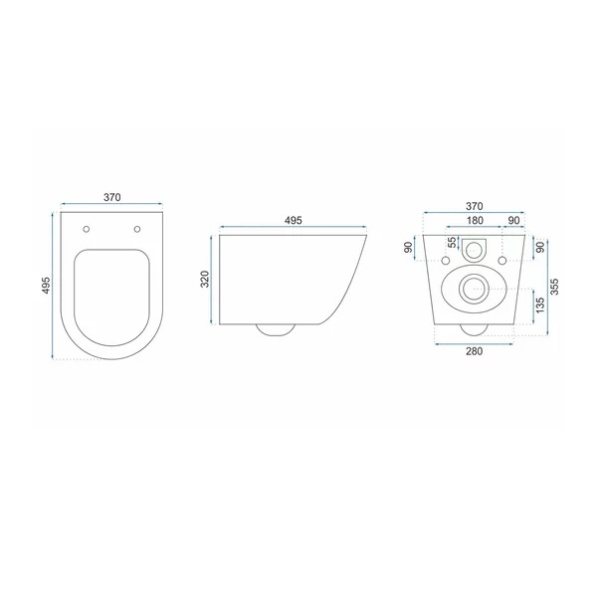 Pachet vas wc suspendat Rea Carlo, capac softclose, rezervor incastrat Ideal Standard Ideal Standard ProSys si clapeta Ideal Standard ProSys auriu - Img 5
